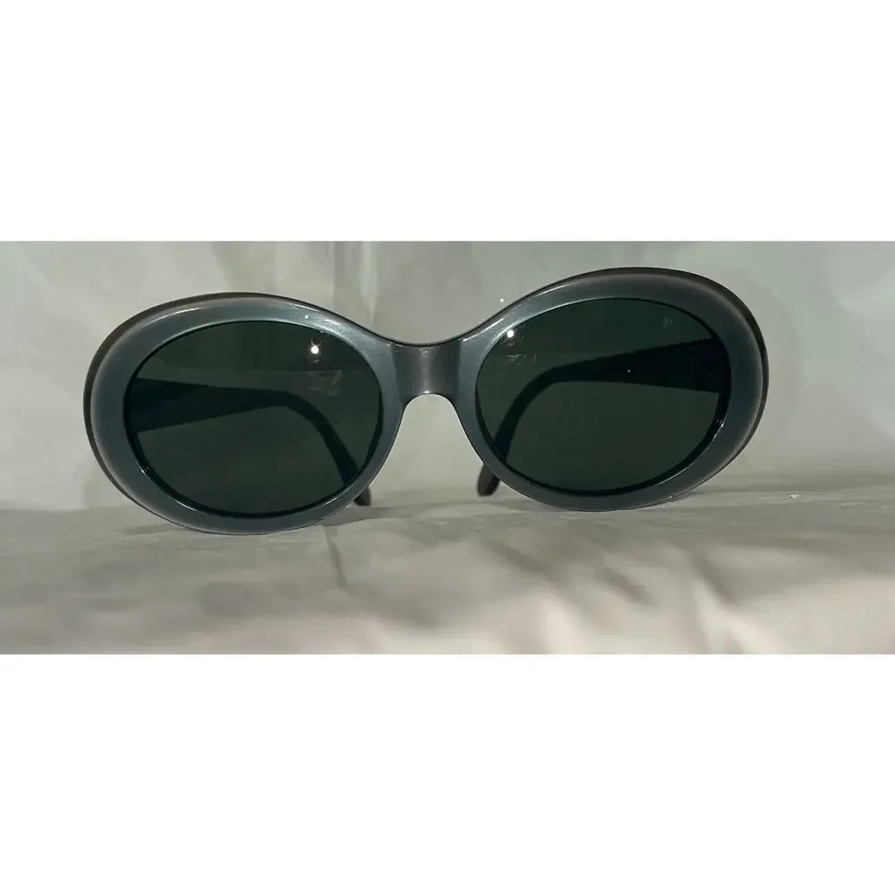 Vintage Giorgio Armani Oval Sunglasses Smoke Gray Italy GA Logo 54-20 140 Women